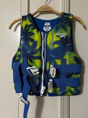 Speedo Youth PFD - Blue Palm Trees 50-90pounds
